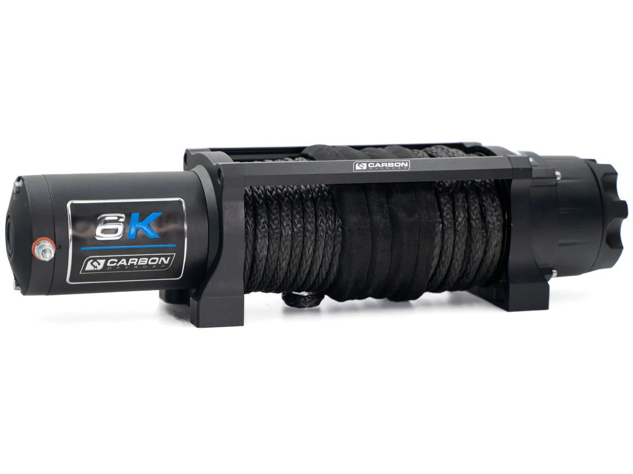 CARBON OFFROAD Long Drum 6000lbs Winch - 26 Meter Synthetic Rope