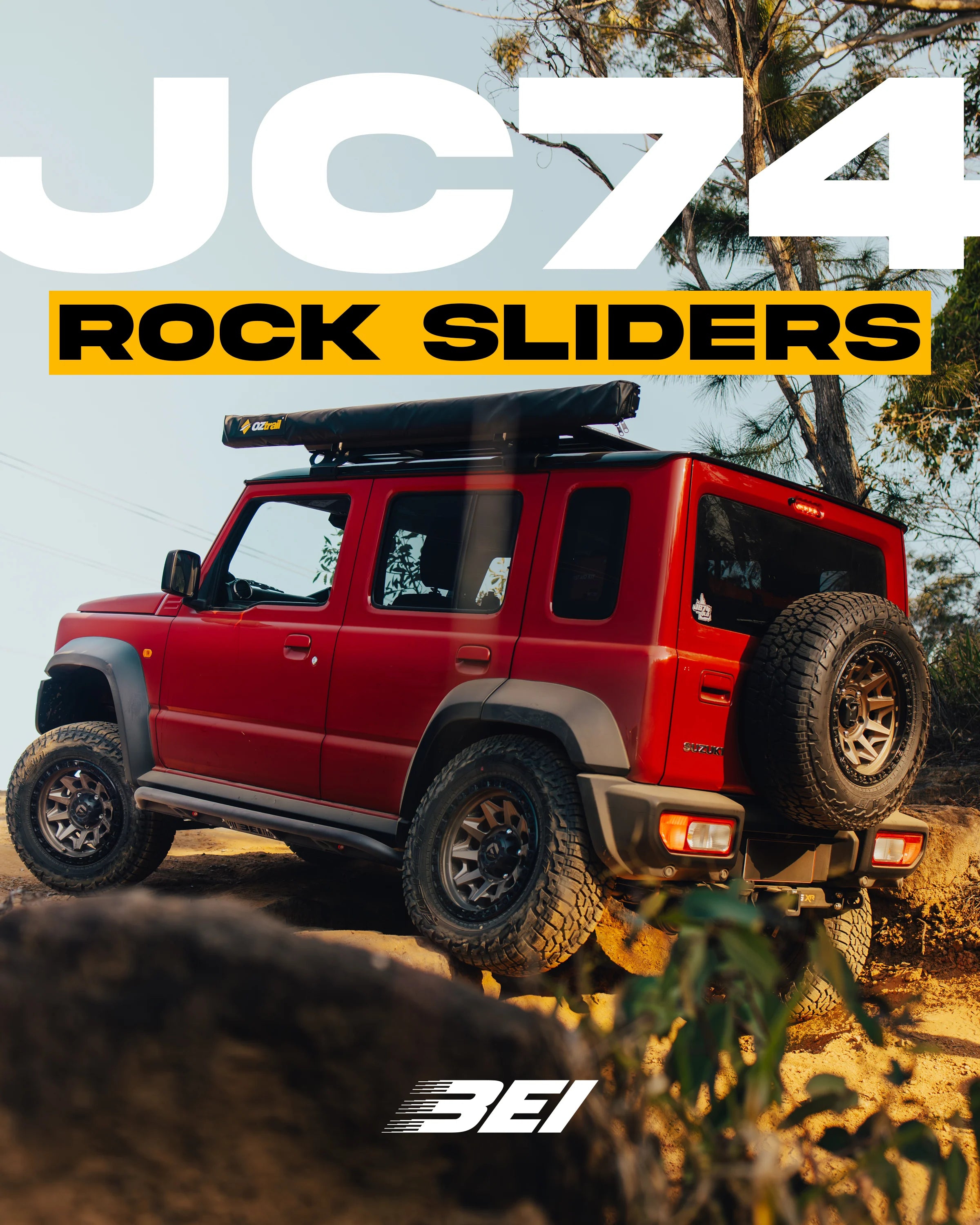 BEI HOUSE Version #2 Low Profile Rock Slider - Pair (Jimny Model 2023-Current XL 5-Door)