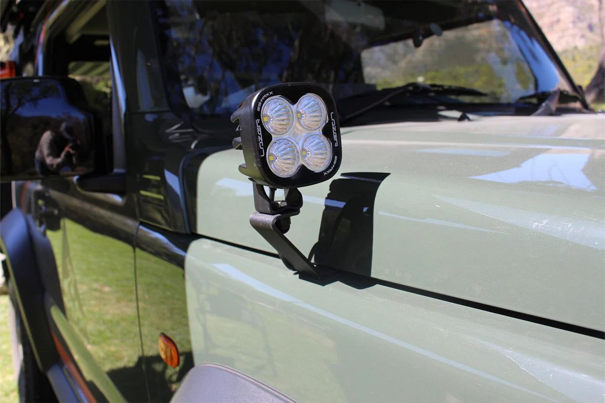 ALU-CAB Bonnet Light Brackets (Jimny Models 2018-Current XL 5-Door, GLX & Lite 3-Door)