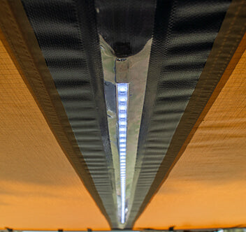 ARB Awning 2 Meters x 2.5 Meters Black Aluminium Case with Built-In LED Light Strip