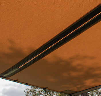 ARB Awning 2 Meters x 2.5 Meters Black Aluminium Case with Built-In LED Light Strip