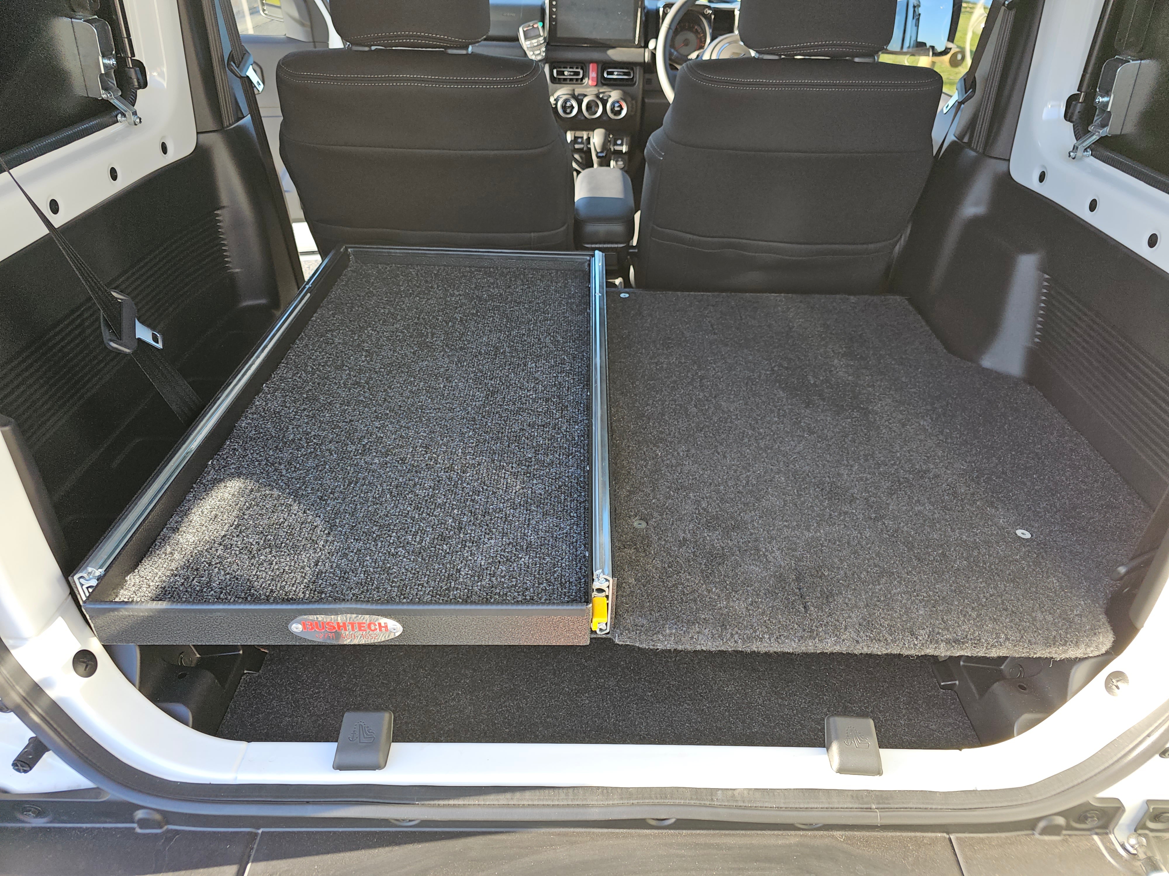 BUSHTECH Heavy-Duty Cargo/Fridge Floor Slide with Cutting Board (Jimny Models 2018-Current GLX & Lite 3-Door)