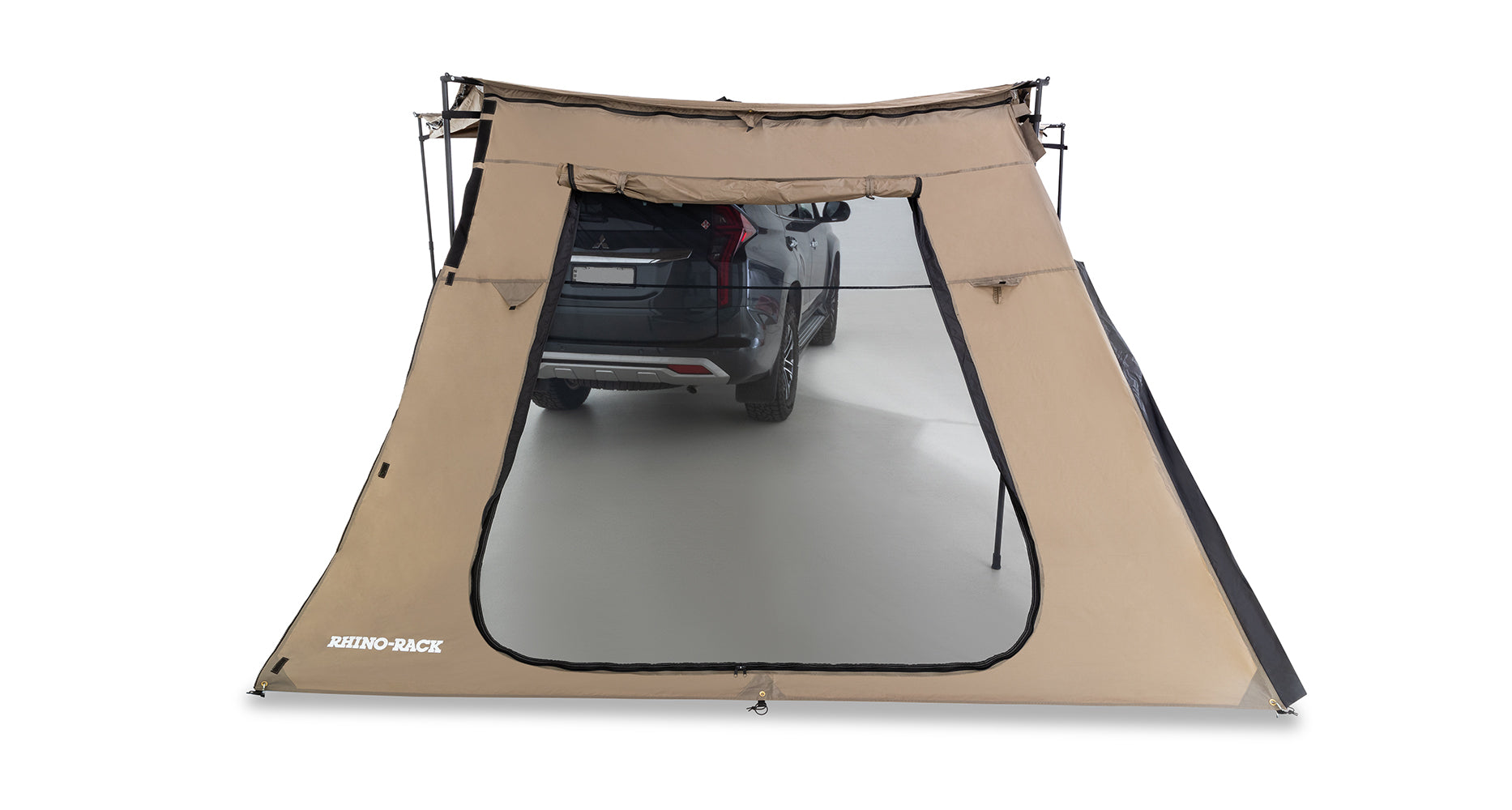 RHINO-RACK Compact Batwing Awning Side Extension - With Cut-Out Door & Fly Screen