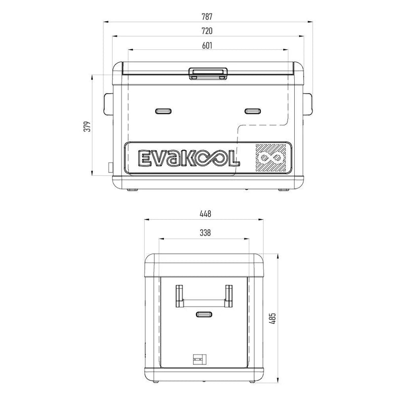 EVAKOOL Down Under Dual Zone Portable Fridge Freezer - 65 Litre