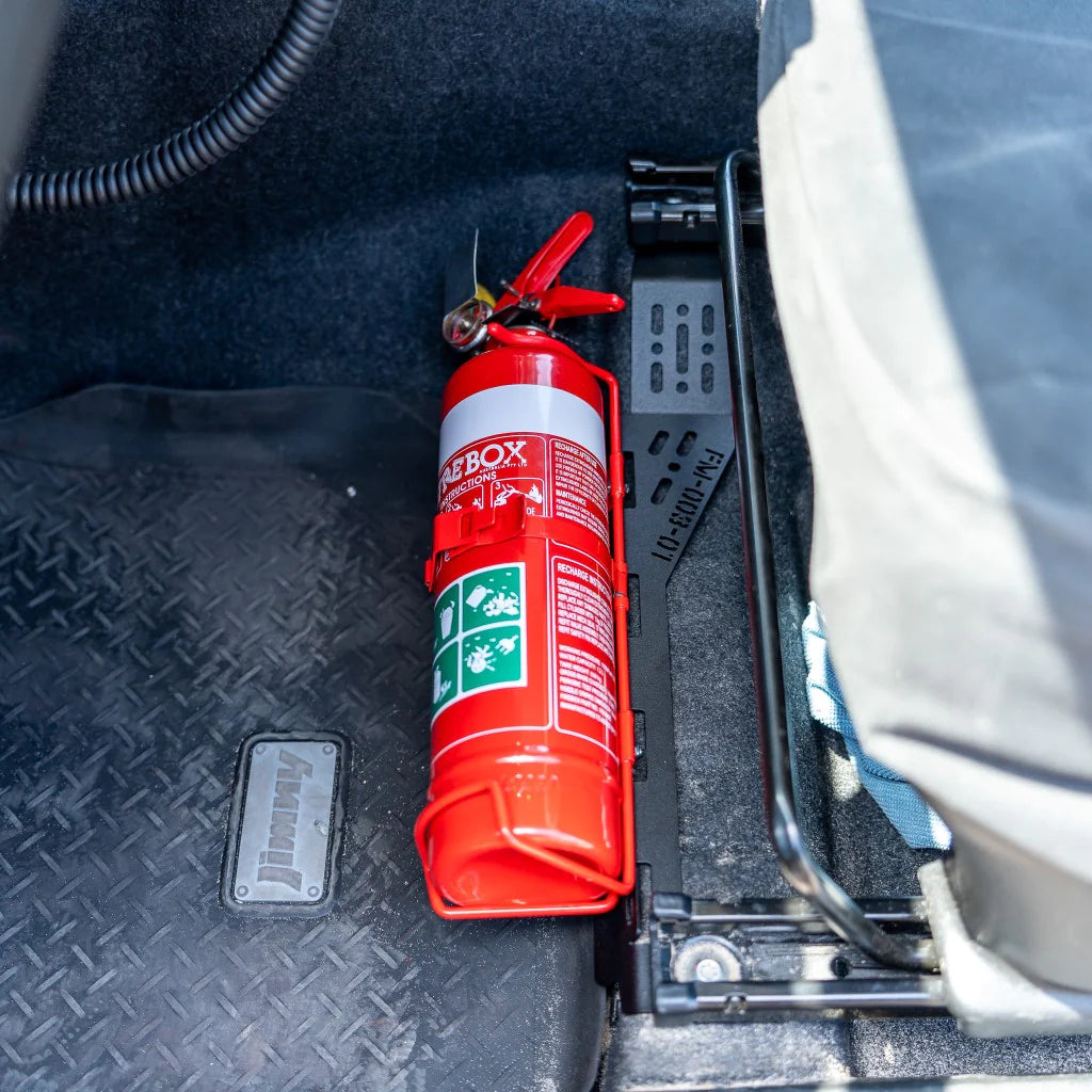 PIRATE CAMP CO Fire Extinguisher Bracket - Passenger Side (Jimny Models 2018-Current XL 5-Door, GLX & Lite 3-Door)