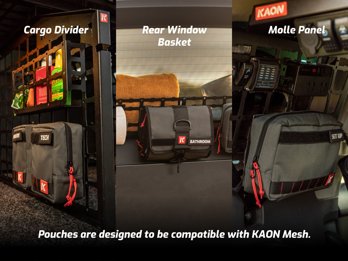 KAON Panel Storage Pouch Bundle (Jimny Models 2018-Current XL 5-Door, GLX & Lite 3-Door)
