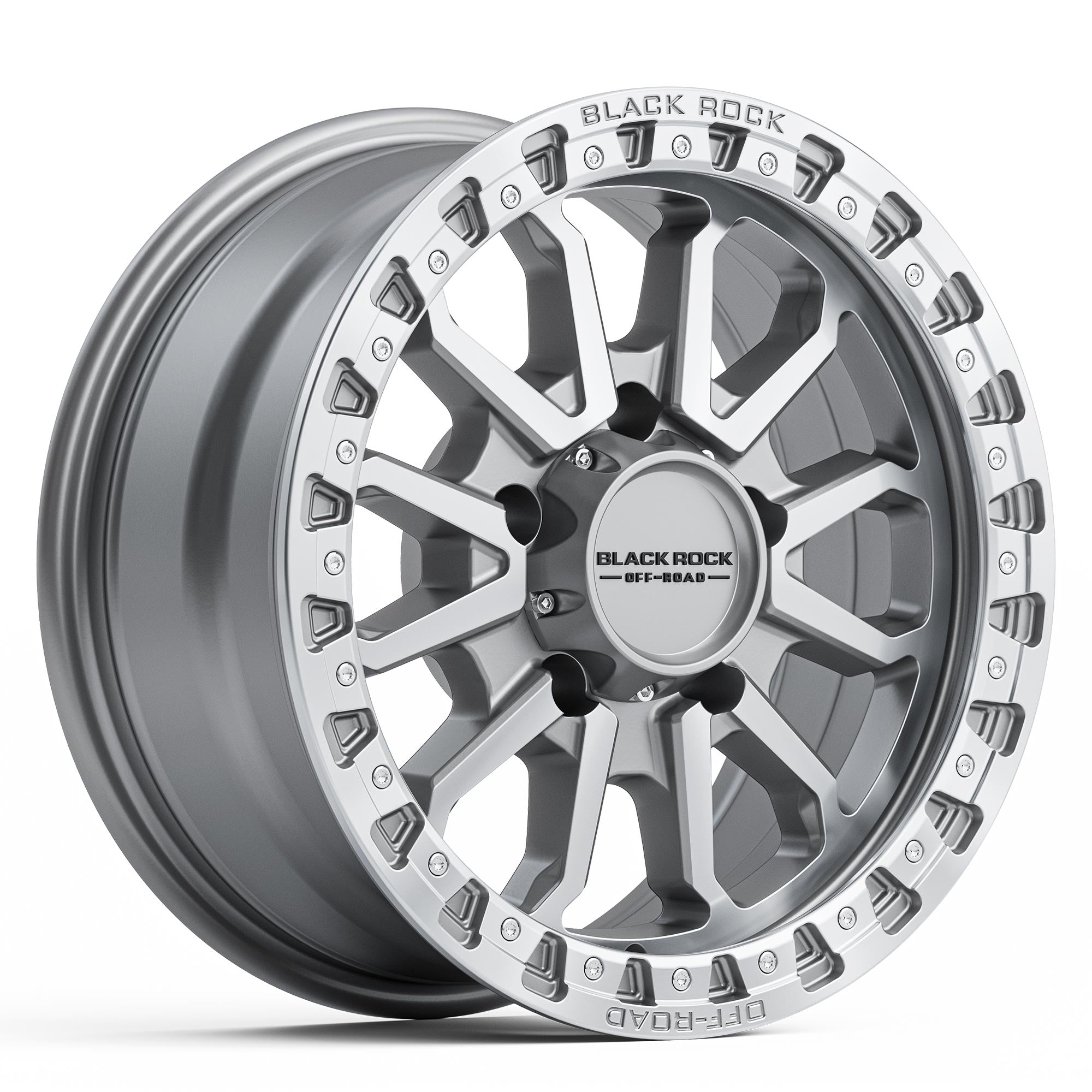 BLACK ROCK WHEELS Cobra 16x7" Alloy Wheel - Silver Machined (Jimny Models 2018-Current XL 5-Door, GLX & Lite 3-Door)