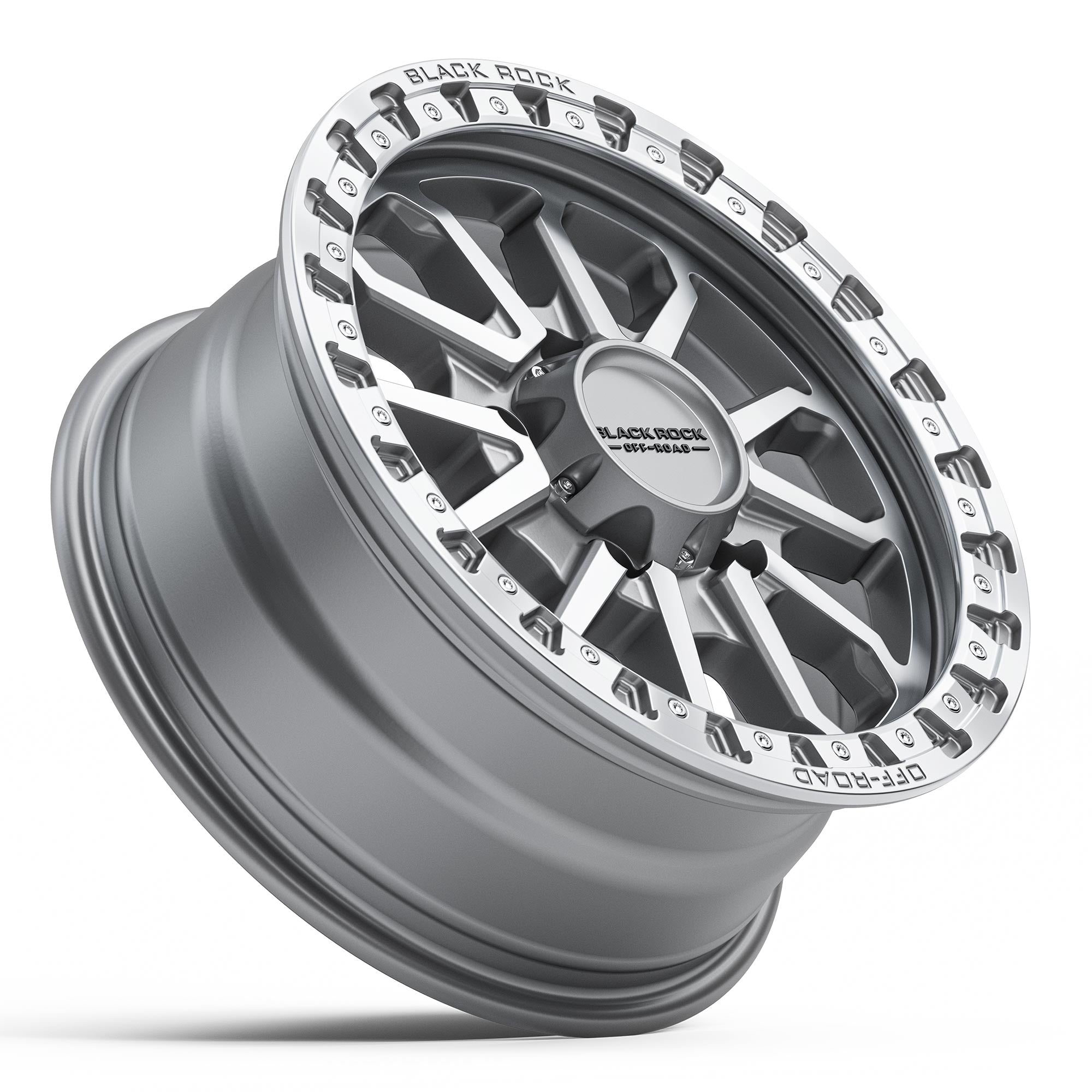 BLACK ROCK WHEELS Cobra 16x7" Alloy Wheel - Silver Machined (Jimny Models 2018-Current XL 5-Door, GLX & Lite 3-Door)