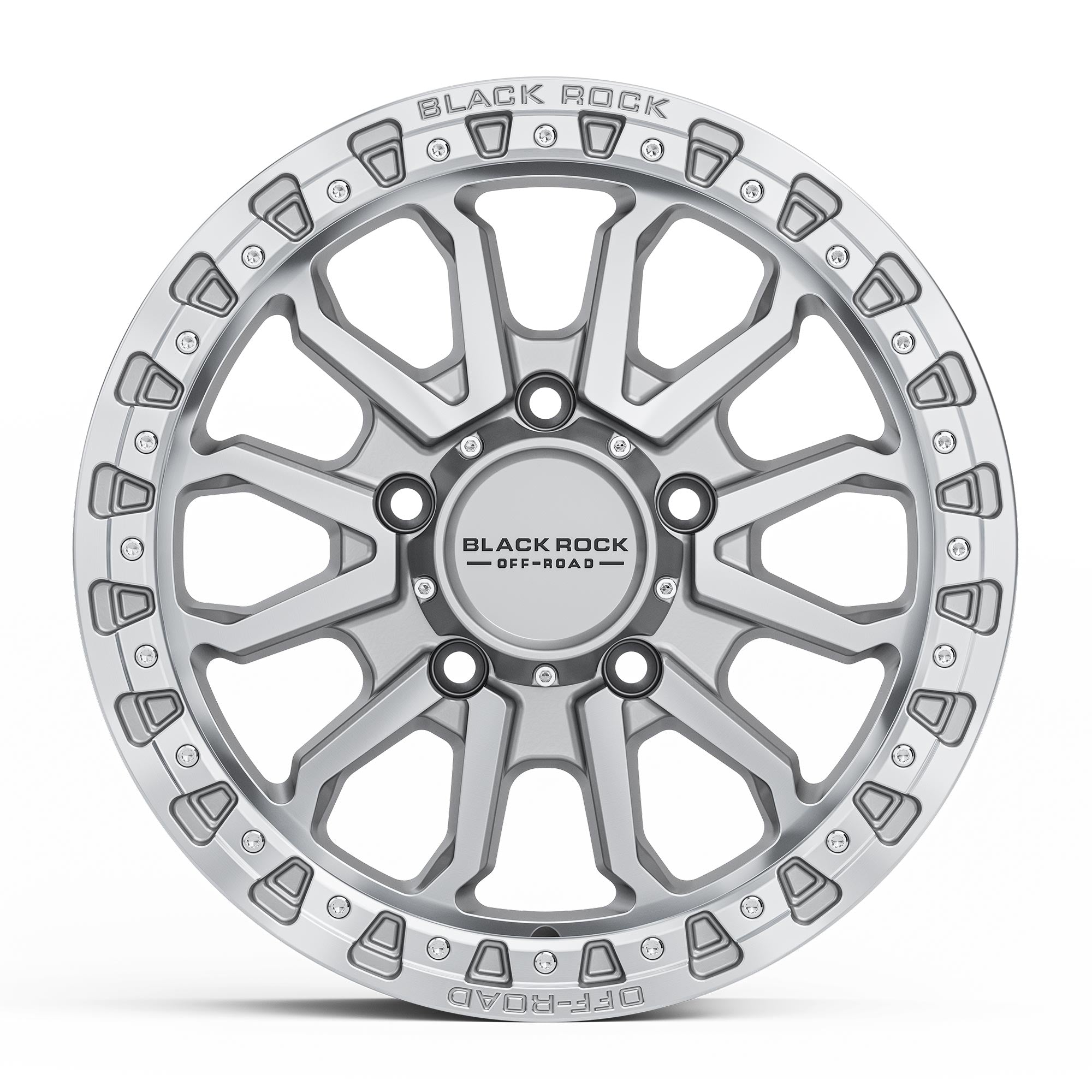 BLACK ROCK WHEELS Cobra 16x7" Alloy Wheel - Silver Machined (Jimny Models 2018-Current XL 5-Door, GLX & Lite 3-Door)