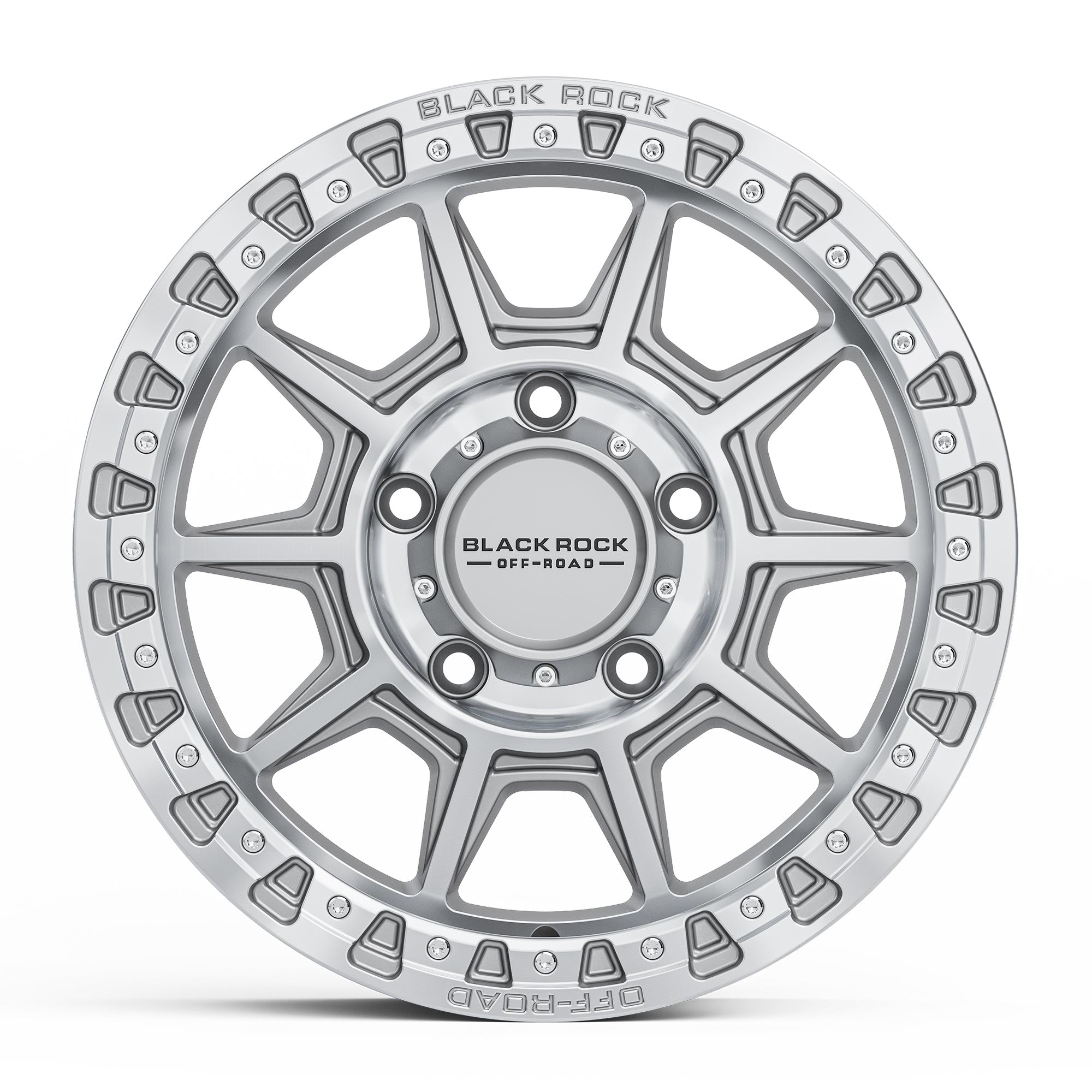 BLACK ROCK WHEELS Gunner 16x7" Alloy Wheel - Silver Machined (Jimny Models 2018-Current XL 5-Door, GLX & Lite 3-Door)