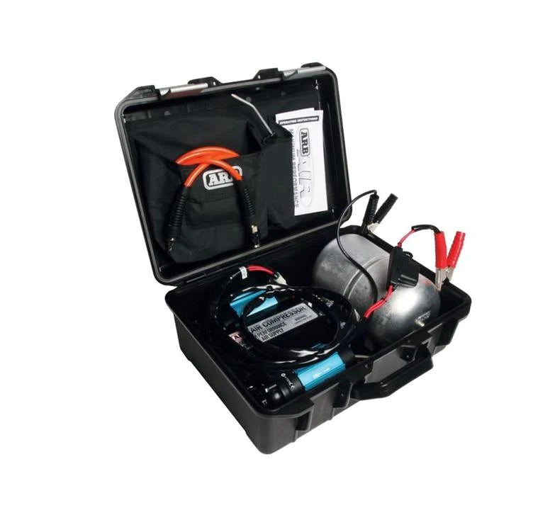 ARB Portable Brushed Single 12V Air Compressor with Carry Case & Hose Kit