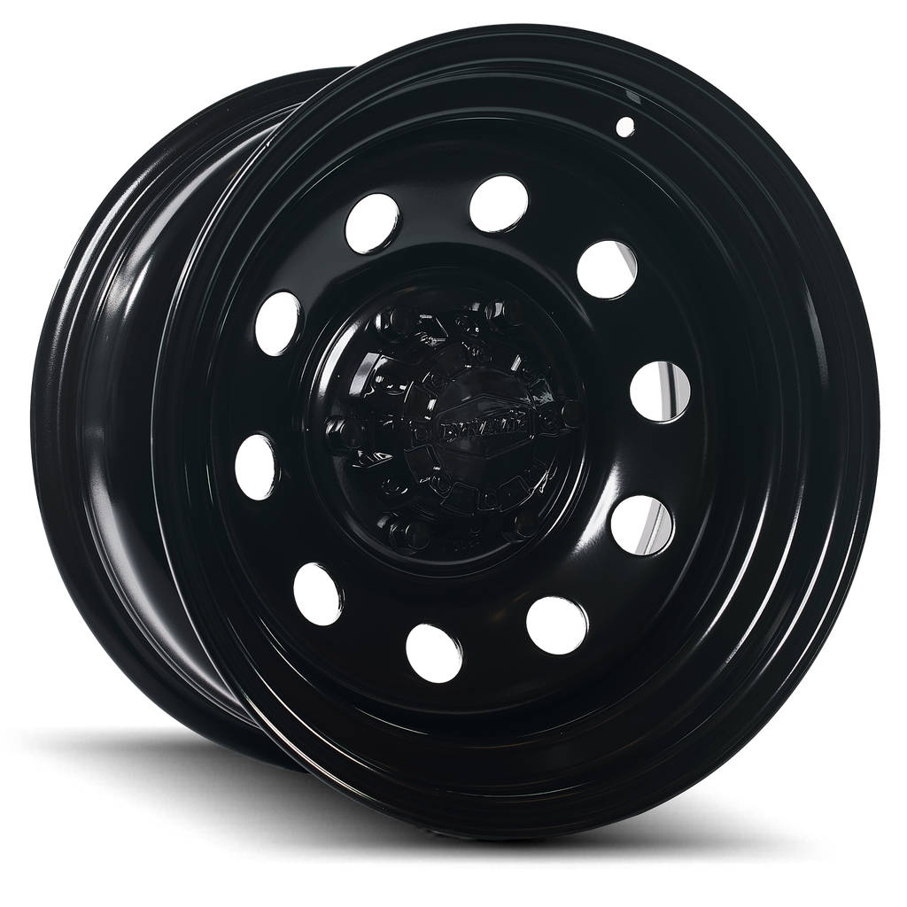 15x7 Rims Cyclone Rims DYNAMIC WHEEL CO. Round Hole Black Steel Wheel *15x7