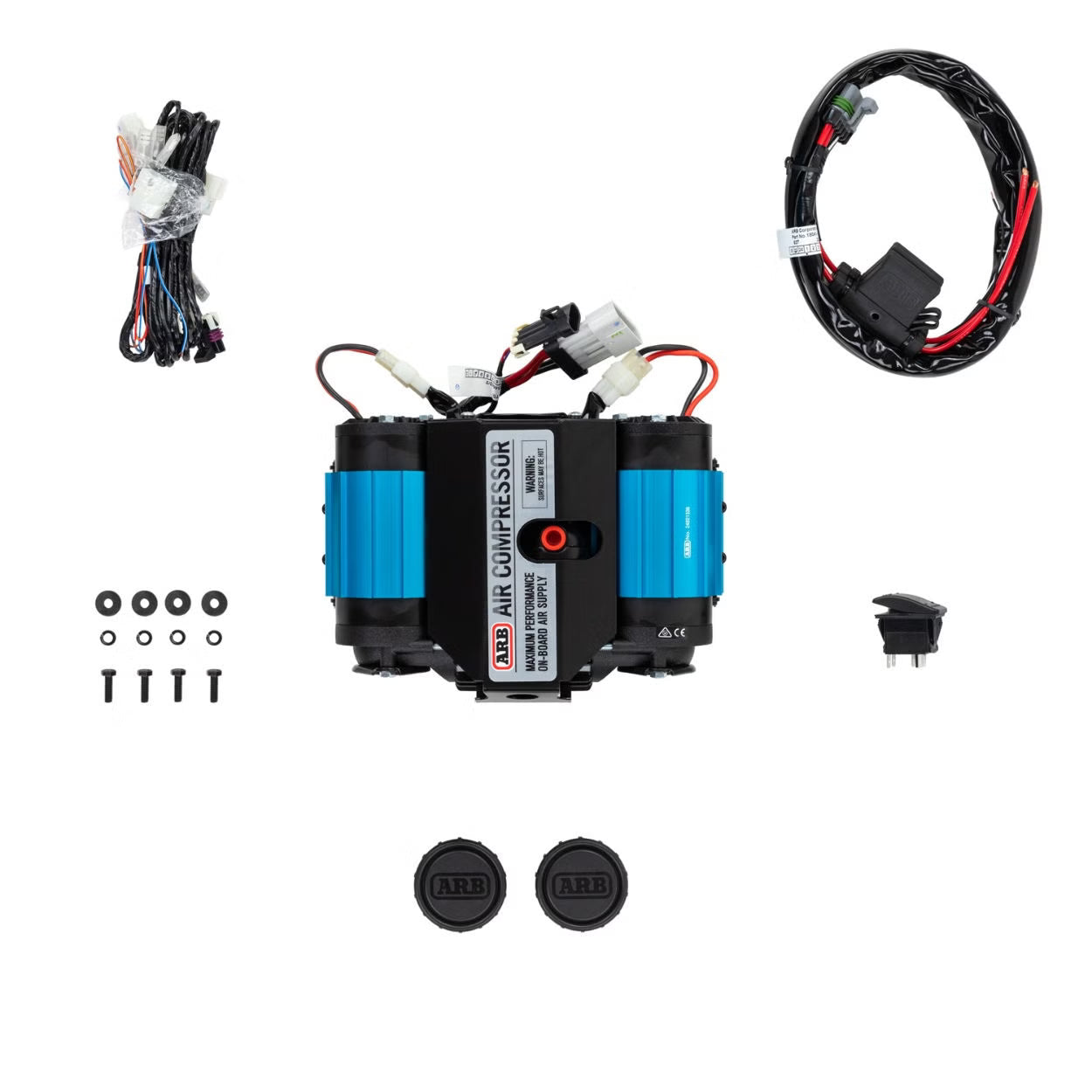 ARB Twin Brushed On-Board Compressor 12V with ARB Air Inflation Hose Kit