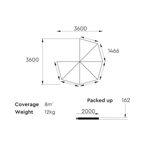 CLEVERSHADE 270 Degree Ultra-Lite Awning System - Only 12kgs! (Jimny Models 2018-Current GLX & Lite 3-Door)