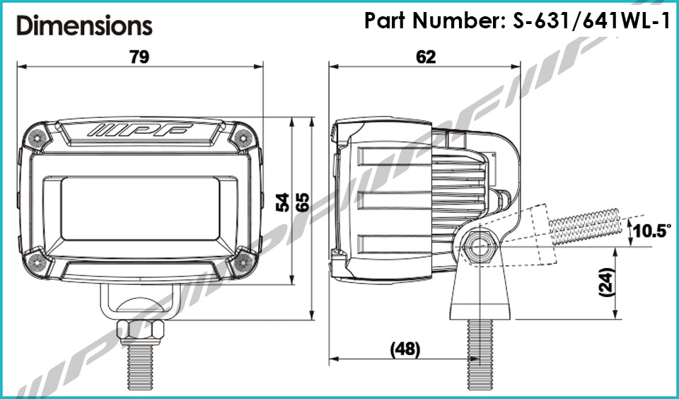 IPF 600 S-Series LED Work Light - Compact 3 Inch Water/Dustproof Design (IP68)