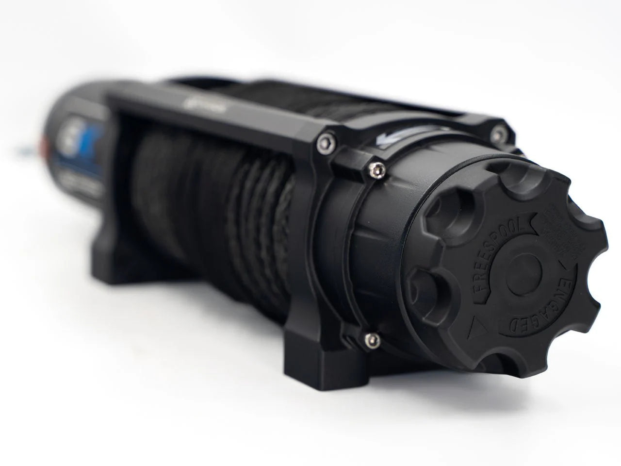 CARBON OFFROAD Long Drum 6000lbs Winch - 26 Meter Synthetic Rope