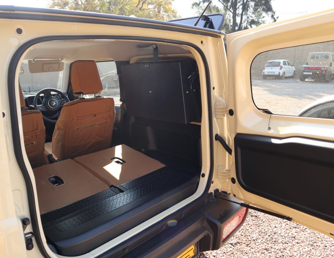 BUSHTECH Storage Cupboard for the Gullwing Style Rear Window (Jimny Models 2018-Current GLX & Lite 3-Door)