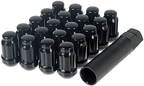 25 Piece Wheel Lug Nut Set - *12 x 1.25, 38mm Long Spline Lug Nuts in Black (Jimny Models 2018-Current, XL, GLX & Lite)