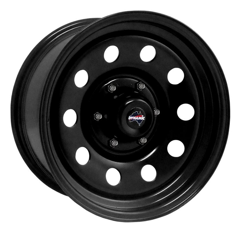 DYNAMIC WHEEL CO. Round Hole Black Steel Wheel *15x7" ET3  (Jimny Models 2018-Current GLX & Lite 3-Door)