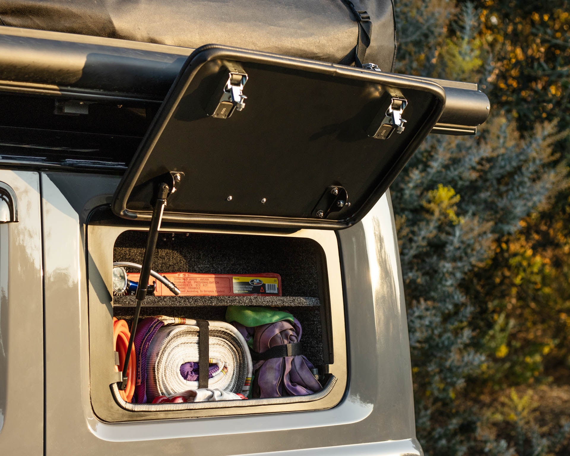 BUSHTECH Storage Cupboard for the Gullwing Style Rear Window (Jimny Models 2018-Current GLX & Lite 3-Door)