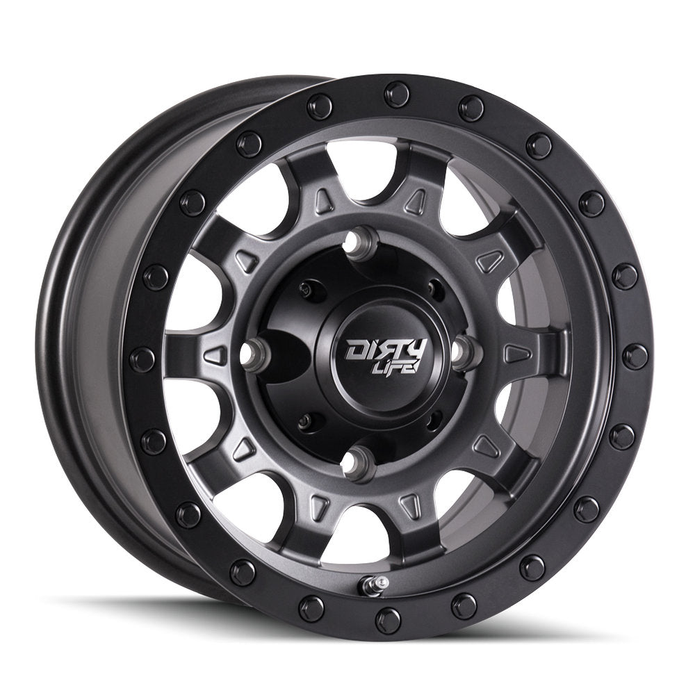 DIRTY LIFE Roadkill Matte Gunmetal Black Lip Alloy Wheel *15x7" ET3 8kgs (Jimny Models 2018-Current XL 5-Door, GLX & Lite 3-Door)