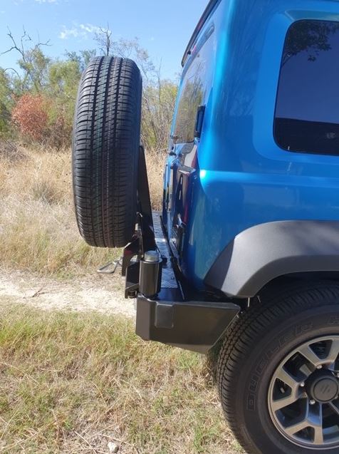 OUTBACK ACCESSORIES AUSTRALIA Swing Away Wheel Carrier - Full Configuration #1 (Jimny Models 2018-Current GLX & Lite 3-Door)