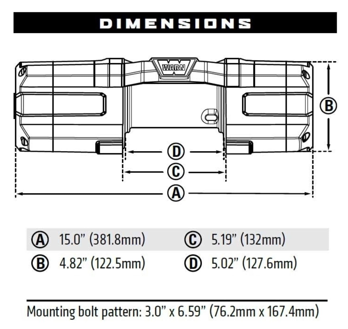 WARN AXON 55-S 5,500lbs Winch - 15m Synthetic Rope *Only 14kgs in Weight!