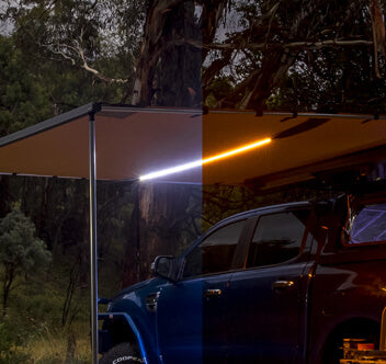 ARB Awning 2 Meters x 2.5 Meters Black Aluminium Case with Built-In LED Light Strip